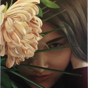 Olieverf portret van Georgina Selviyan geschilderd door linda vd bergh olieverf op paneel