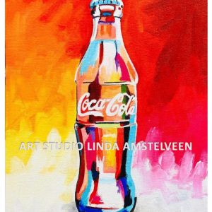 Coca Cola Fles art Studio Linda Amstelveen