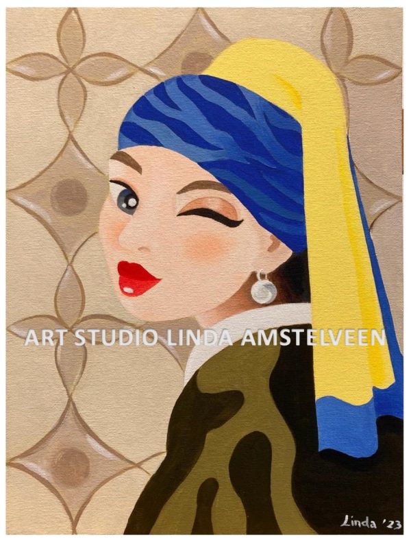 Schilderworkshop Meisje met Parel Art Studio Linda Amstelveen