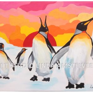 Schilderworkshop Pinguin Pret Art Studio Linda Amstelveen