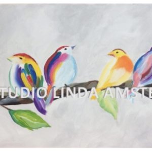 Schilderworkshop Vrolijke Vogels Art Studio Linda Amstelveen