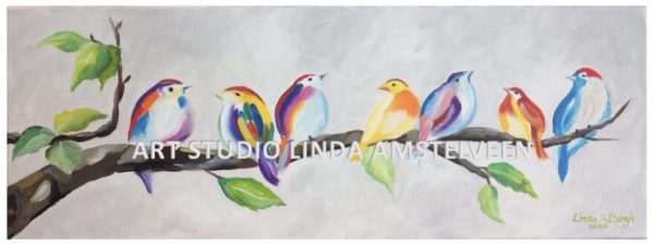 Schilderworkshop Vrolijke Vogels Art Studio Linda Amstelveen