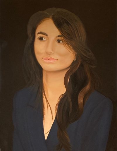 Olieverf portret geschilderd door Ingrid bij Art Studio Linda Amstelveen