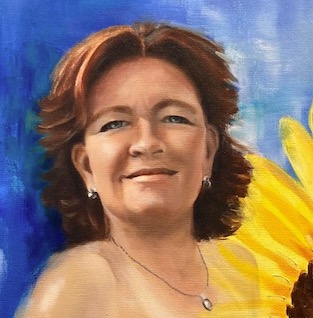 Marielle Portret in olieverf, Art Studio Linda Amstelveen